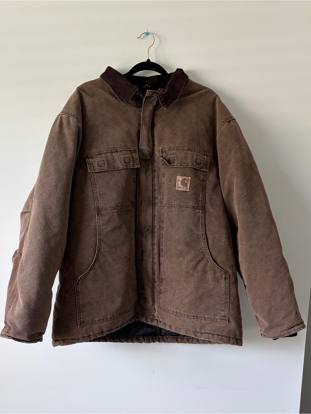 Vintage USA Carhartt C26 CHT Traditional Arctic Quilt Lined Duck Jacket XL Brown